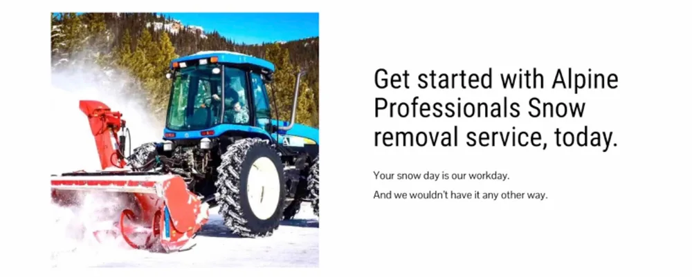 Get started section with a tractor-mounted snowblower