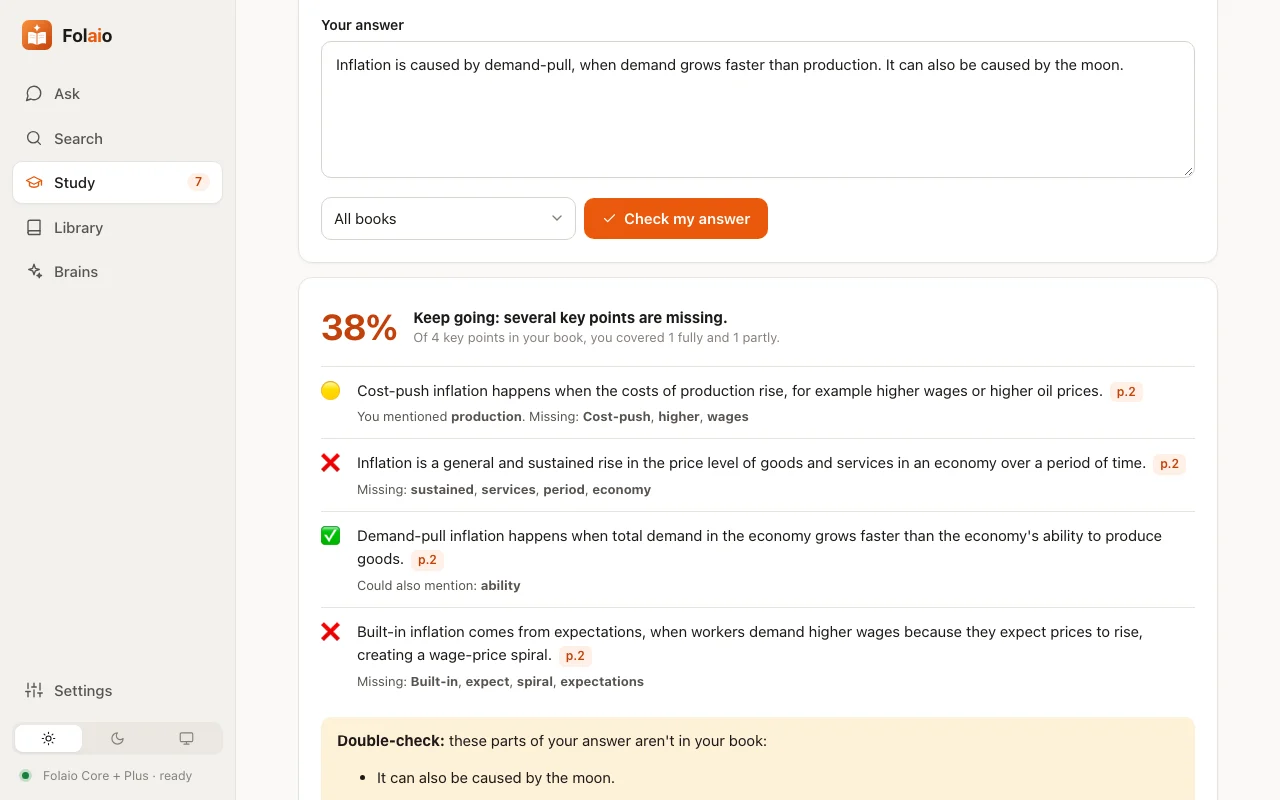 Folaio Answer checker