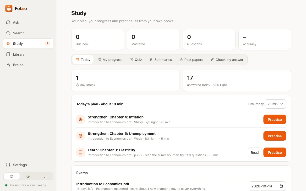Folaio Daily study plan