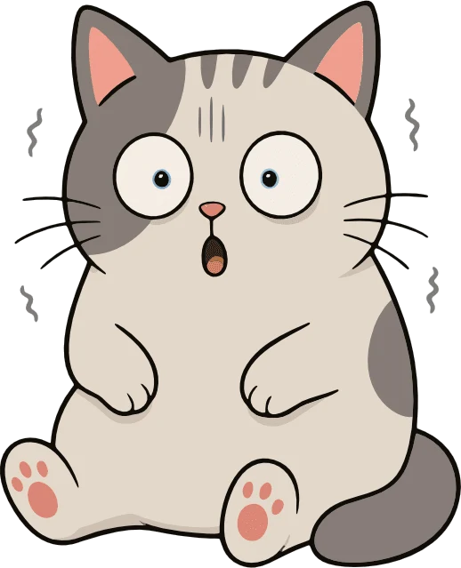 Startled cat