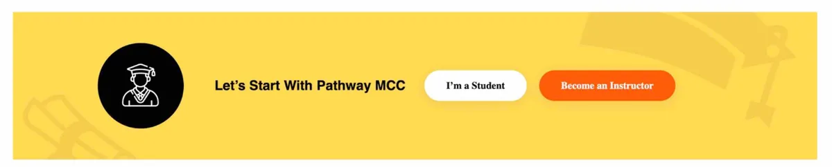 Let's Start With Pathway MCC call to action for students and instructors