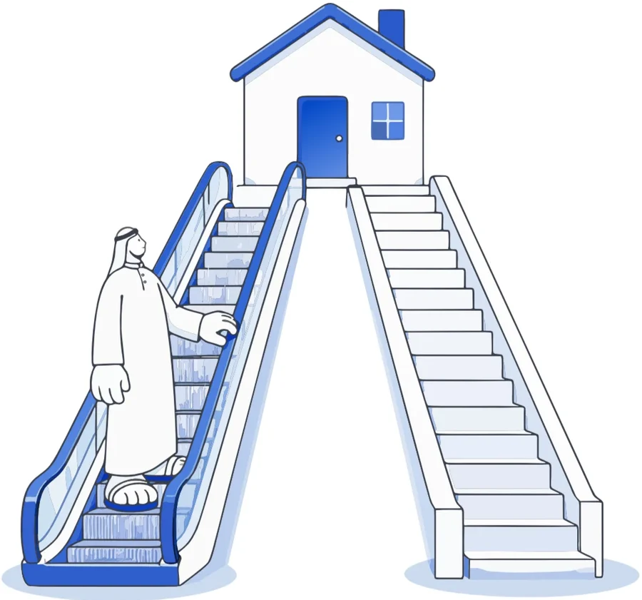 Illustration: Take the escalator, not the stairs
